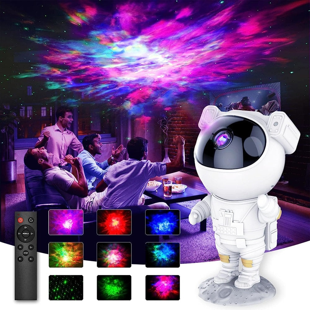 Galaxy Star Projector Starry Sky Night Light Astronaut Lamp Home Room Decor Decoration Bedroom Decorative Luminaires Gift